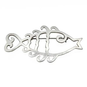 Vintage Sterling Silver Fish Brooch